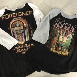 Styx (M) Foreigner (L) Shirts